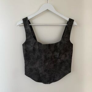 PrettyLittleThing Gray Faux Leather Corset
